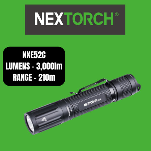The NEXTORCH E52C High-Performance Flashlight is engineered for those who demand superior illumination in challenging environments. Powered by a single 21700 rechargeable battery (included) www.defenceqstore.com.au