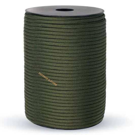 This high-quality 100M Paracord Roll in OD Green boasts a 9 strand inner cord made of strong and durable nylon. With a diameter of 4mm and a breaking strength of 550lb, this paracord is perfect for a variety of outdoor activities and survival situations. Please note, this product is not recommended for climbing purposes. www.defenceqstore.com.au