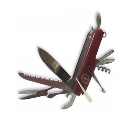 Bring your everyday essentials with you everywhere using the ultra-versatile 10 Function Swiss Army Knife! Featuring a large blade, saw, scissors, bottle opener, toothpick, tweezers, corkscrew, nail file, screwdriver and flathead screwdriver, www.defenceqstore.com.au