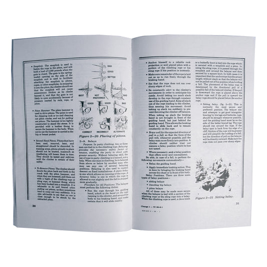 Delve into the depths of military expertise with the Military Mountaineering TC 90-6-1 Manual. This training manual consists of over 130 pages of detailed illustrations that offer insights into a wide array of topics. www.defenceqstore.com.au