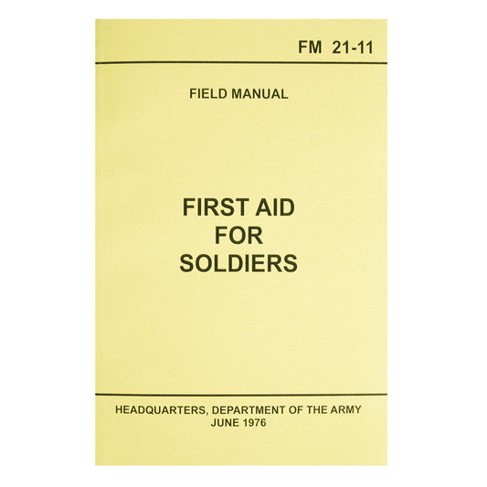 Delve into the depths of military expertise with this First Aid for Soldiers FM21 Manual. This military field manual consists of over 150 pages with detailed illustrations that offer insights into a wide array of topics. www.defenceqstore.com.au