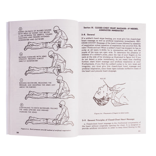Delve into the depths of military expertise with this First Aid for Soldiers FM21 Manual. This military field manual consists of over 150 pages with detailed illustrations that offer insights into a wide array of topics. www.defenceqstore.com.au