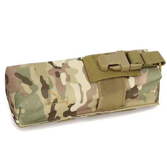 This pouch has been designed securely hold AN/PRC-152 Multiband Handheld Radio with or without GPS module. The pouch can be adjusted in height for when the user is operating with a battery splitter.  x2 MOLLE straps with stud buttons to connect to your equipment, this simple design will be a great addition to for your radio or water bottle. www.defenceqstore.com.au