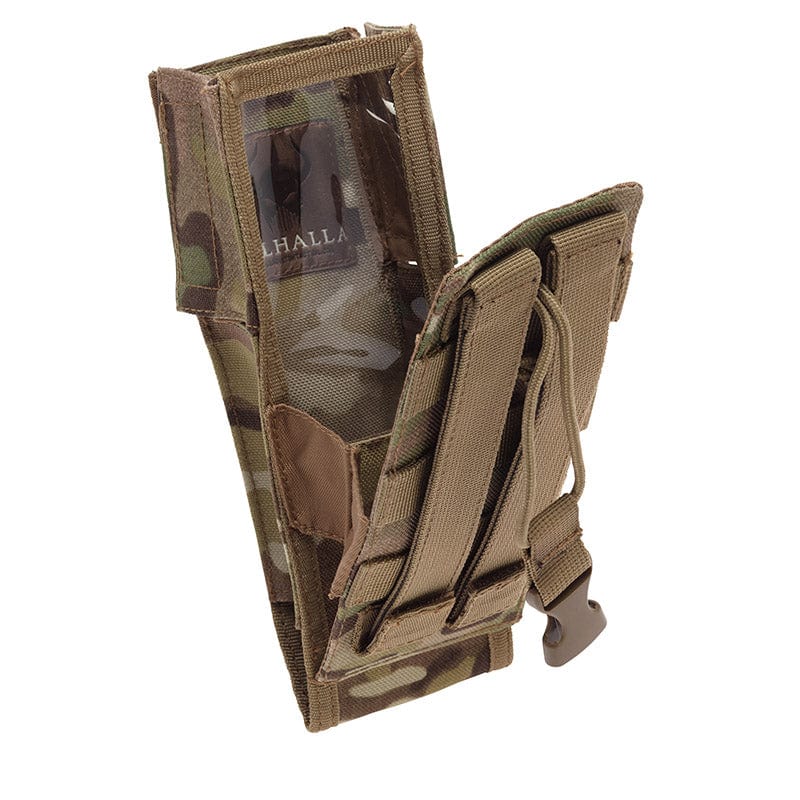 This pouch is specifically designed to fit the Harris 152 Radio in service, including the GPS module. With a drop down feature, it allows for easy access to the radio's screen and control panel without having to remove the radio. It is lightweight, weighing approximately 64 grams, and features one wrap on each side for cable routing or storing excess cabling. The added convenience of the drop down feature makes controlling the radio quick and easy. www.defenceqstore.com.au