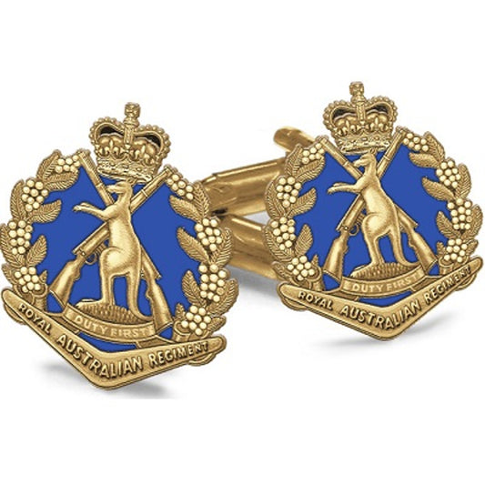 Show your pride and commitment with these sparkling 1 RAR Cuff Links 20mm cuff links. With full colour enamel and gold plating, these gorgeous accessories will bring a touch of style to any work outfit or special occasion. www.defenceqstore.com.au