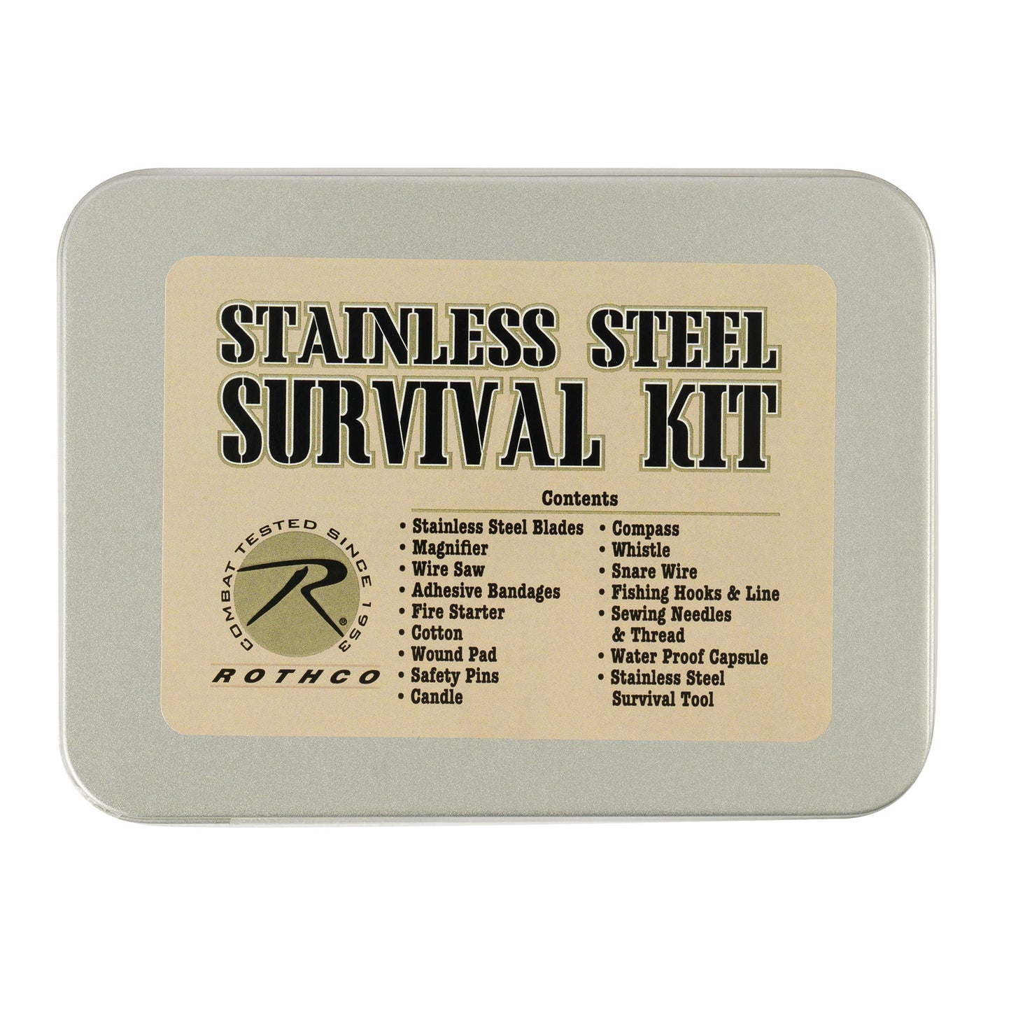 Rothco’s Pocket Size Survival Kit is an essential companion for any outdoor adventure or emergency situation, packed with crucial tools in a compact and portable tin. The kit includes everything you need to handle a wide range of survival tasks, from starting a fire with the magnesium fire starter to navigating with the built-in compass. www.defenceqstore.com.au