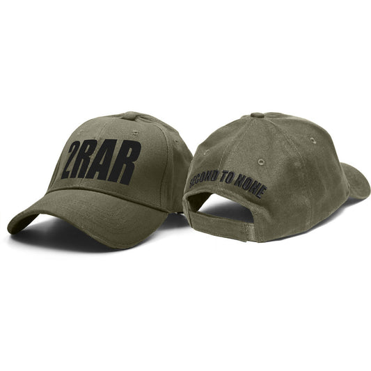 2nd Battalion Royal Australian Regiment cap, order now from the military specialists. This quality heavy brushed cotton cap features 2RAR on the cap front, with 'Second to None' embroidered above the adjustable strap on the reverse. The cap is one size fits most with an adjustable Hook-and-loop strap on the back. www.defenceqstore.com.au