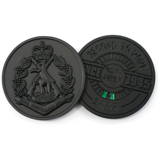 The striking 48mm 2nd Battalion Royal Australian Regiment (2 RAR) medallion will ignite intrigue and be the source of stimulating conversations wherever it's presented. www.defenceqstore.com.au