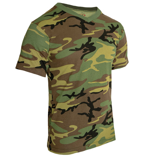 Rothco’s Camo V-Neck T-Shirt is soft, comfortable and great for everyday wear.  Super Soft 60% Cotton/40% Polyester Camo V-Neck T-Shirt Features A Tagless Label And A Regular Cut With A V-Neck For Added Comfort Great For Military Use, Airsoft Teams, And Everyday Fashion www.defenceqstore.com.au