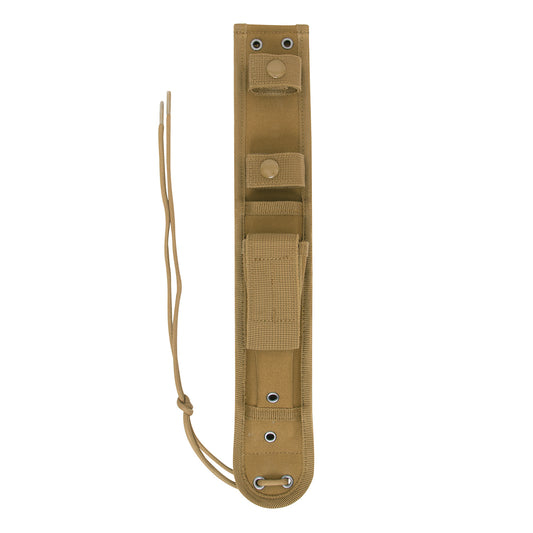 The MOLLE Knife Sheath is a lightweight and durable way to safely secure your blade while working, hiking, or hunting. The sheath features two webbing straps with snap closures that secure the knife inside of the seven-inch hard blade insert. www.defenceqstore.com.au