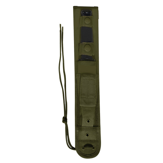 The MOLLE Knife Sheath is a lightweight and durable way to safely secure your blade while working, hiking, or hunting. The sheath features two webbing straps with snap closures that secure the knife inside of the seven-inch hard blade insert. www.defenceqstore.com.au