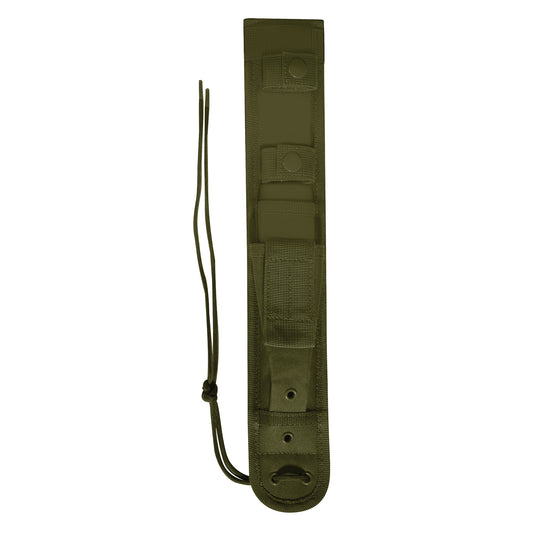 The MOLLE Knife Sheath is a lightweight and durable way to safely secure your blade while working, hiking, or hunting. The sheath features two webbing straps with snap closures that secure the knife inside of the seven-inch hard blade insert. www.defenceqstore.com.au