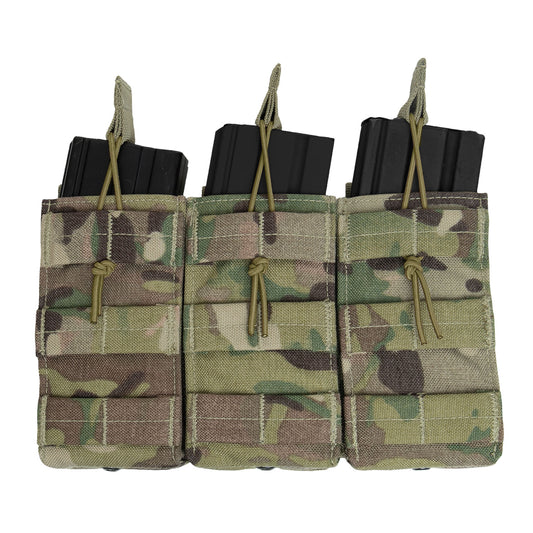 The open-top design with elastic cord closures enables rapid reloading during critical moments. Constructed from rugged 600 Denier polyester, this pouch withstands the rigors of outdoor environments and tactical operations, ensuring long-lasting performance. Its compact dimensions, measuring 9 ¼ inches X 5 ½ inches, provide high-capacity storage without adding unnecessary bulk. www.defenceqstore.com.au