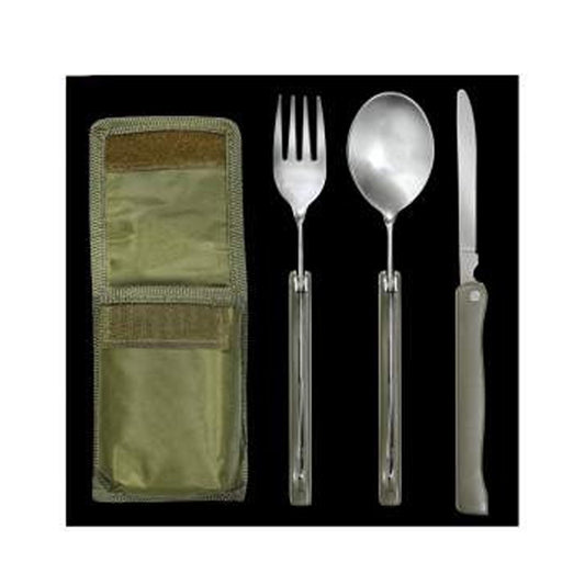 Get your chow on with Rothco’s 3-piece stainless steel utensil set. Equipped with a pouch for easy storage on the go, perfect your next outdoor adventure or for sustainable day-to-day use at work.