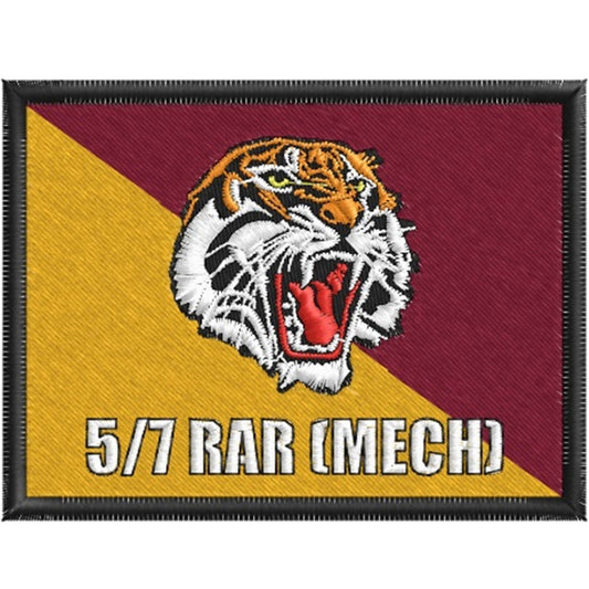 The 5/7 RAR (MECH) Patch is a must-have for any military enthusiast or collector. This high-quality woven patch features a classic design with a Hook-and-loop back for easy attachment. Whether you're adding it to your collection or wearing it casually, this patch is sure to make a statement. www.defenceqstore.com.au