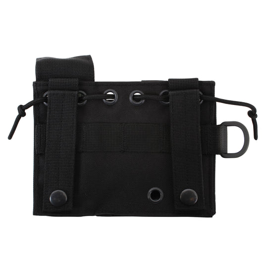 The adaptable single pouch comes with a flap cover, making it suitable for a spare pistol magazine, multitool, or flashlight. The front loop field allows you to attach rank tape, morale or flag patches for a personalized touch. Its MOLLE compatibility means you can seamlessly add it to your plate carrier vest. The bottom grommet drain hole and side D-ring add convenience and functionality to this must-have tactical accessory. www.defenceqstore.com.au