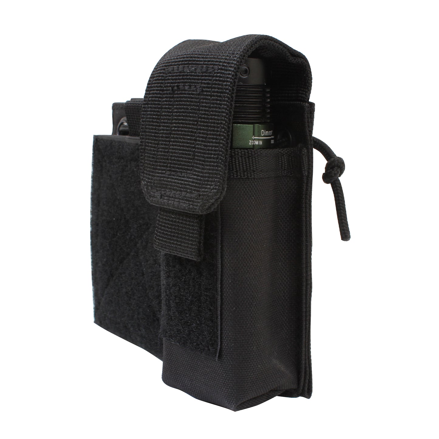The adaptable single pouch comes with a flap cover, making it suitable for a spare pistol magazine, multitool, or flashlight. The front loop field allows you to attach rank tape, morale or flag patches for a personalized touch. Its MOLLE compatibility means you can seamlessly add it to your plate carrier vest. The bottom grommet drain hole and side D-ring add convenience and functionality to this must-have tactical accessory. www.defenceqstore.com.au