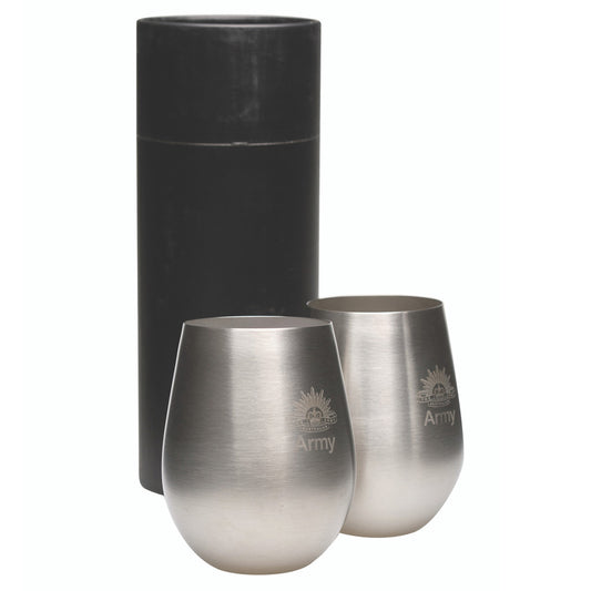 Exceptional quality Army Stainless Steel Glass Set. Quality that last a life time. www.defenceqstore.com.au