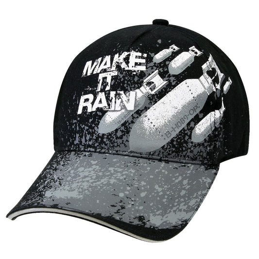 Turn heads with the Deluxe Make It Rain Low Profile Cap! Made from 100% brushed cotton twill, this cap showcases a stylish bombs design and the bold message "Make It Rain" printed on the front and brim. www.defenceqstore.com.au