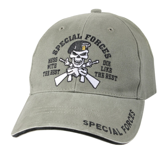 The Special Forces Low Profile Cap is made with 100% brushed cotton twill, showcasing an intricately embroidered Special Forces design on the front panel. www.defenceqstore.com.au