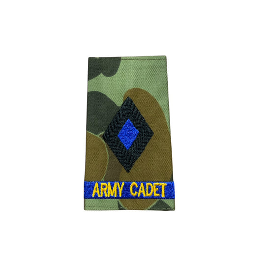 Experience the pride and honour of being a Under Officer Regional in the Australian Army Cadets with our Auscam Rank Slide! Perfect for displaying your rank and representing your dedication to serving your country. Get yours now and feel the power and prestige of wearing an official AAC Rank Slide. www.defenceqstore.com.au
