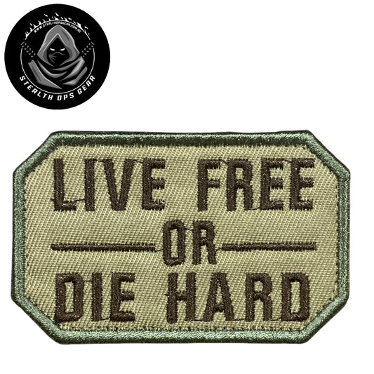 Unleash your creative side with the Live Free Brown On Coyote Embroidery Patch Hook & Loop. Measuring 8x5cm, this patch features a stunningly embroidered design and a secure hook & loop backing. A must-have for collectors looking for high-quality additions to their collection. www.defenceqstore.com.au
