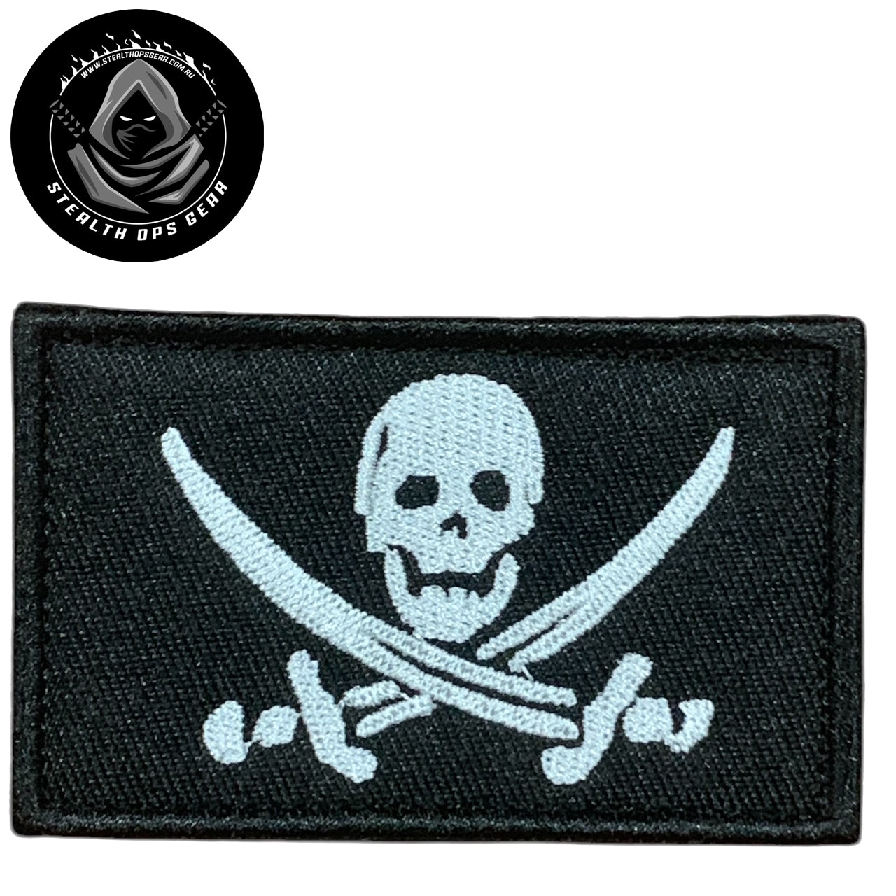 Unleash your creative side with the Pirate Skull & Swords Embroidery Patch Hook & Loop. Measuring 8x5cm, this patch features a stunningly embroidered design and a secure hook & loop backing. A must-have for collectors looking for high-quality additions to their collection. www.defenceqstore.com.au