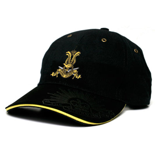 This trendy AABC Black Cap offers a unique combination of style and substance. Crafted from heavyweight brushed cotton, it features the iconic AABC crest and a debossed Rising Sun Badge on the peak. The strap buckle sports the engraved badge, completing the look. www.defenceqstore.com.au