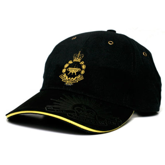 This Australian Army Catering Corps (AACC) cap is both stylish and practical with its cool looks.  This quality heavy brushed cotton cap has the AACC crest embroidered on the front, and also proudly displays the Rising Sun Badge embossed on the peak and engraved on the strap buckle. www.defenceqstore.com.au