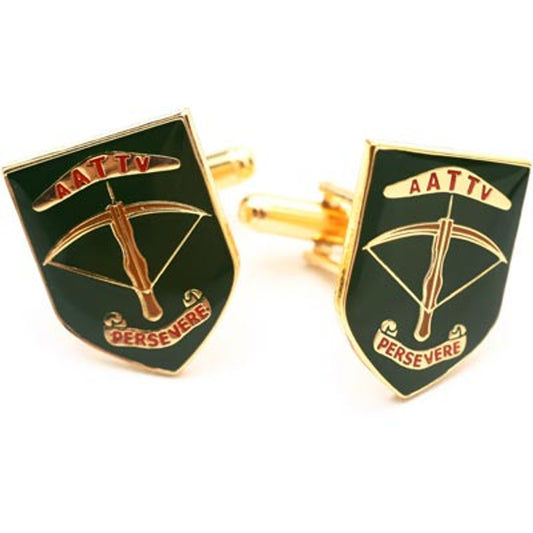 Show your pride and commitment with these sparkling AATTV 20mm cuff links. With full colour enamel and gold plating, these gorgeous accessories will bring a touch of style to any work outfit or special occasion. www.defenceqstore.com.au