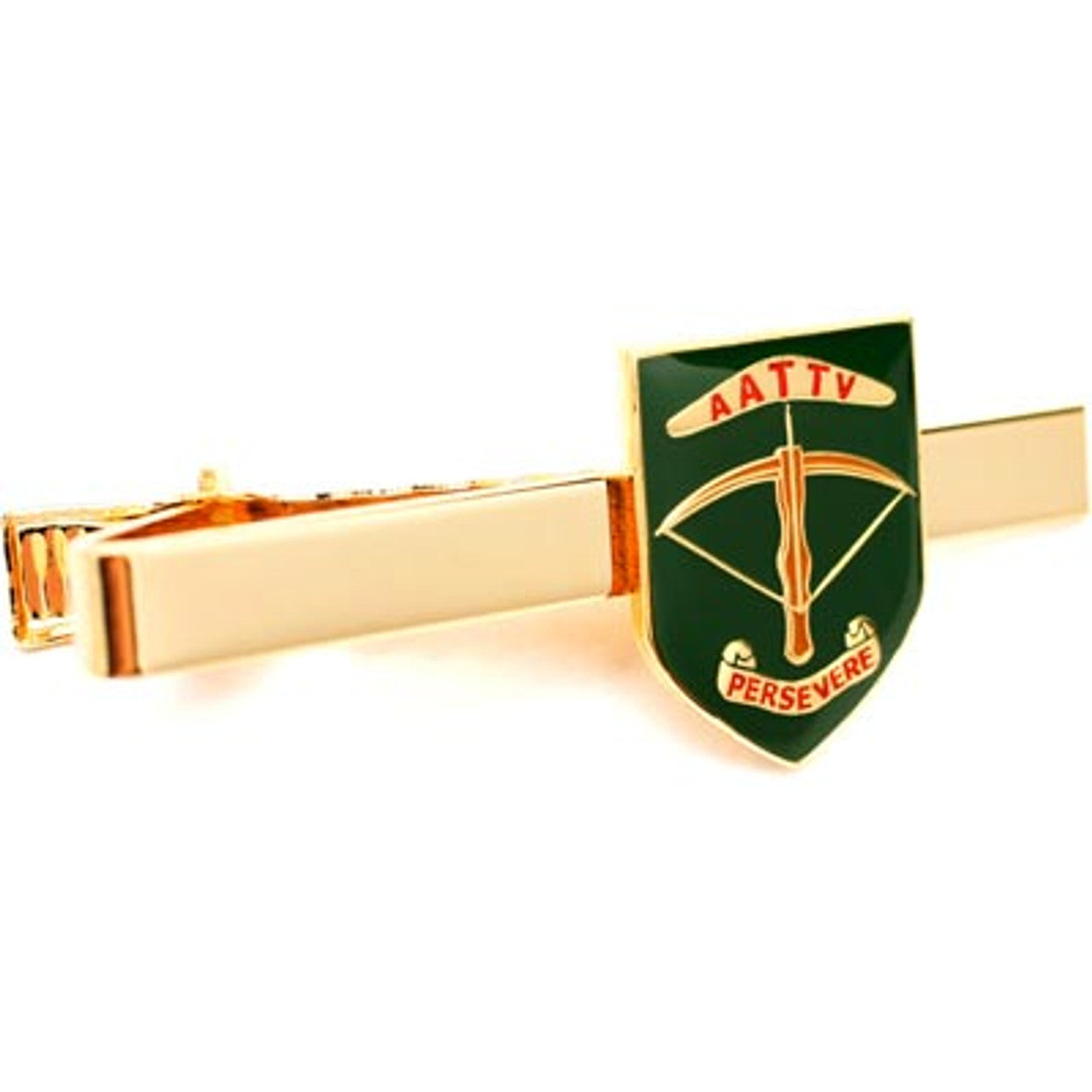 Add a touch of elegance to your look with the Australian Army Training Team Vietnam (AATTV) Artificer 20mm enamel tie bar! Crafted with gold-plated material, this gorgeous tie bar is perfect for any work or formal occasion. www.defenceqstore.com.au