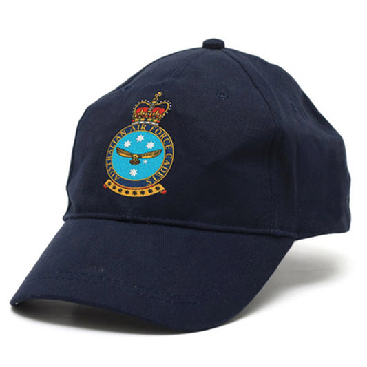 Australian Air Force Cadets (AAFC) Navy Cap - order now from the military specialists. 100% heavy brushed cotton cap with hook-and-loop closure. Embroidered with the AAFC badge on the front.