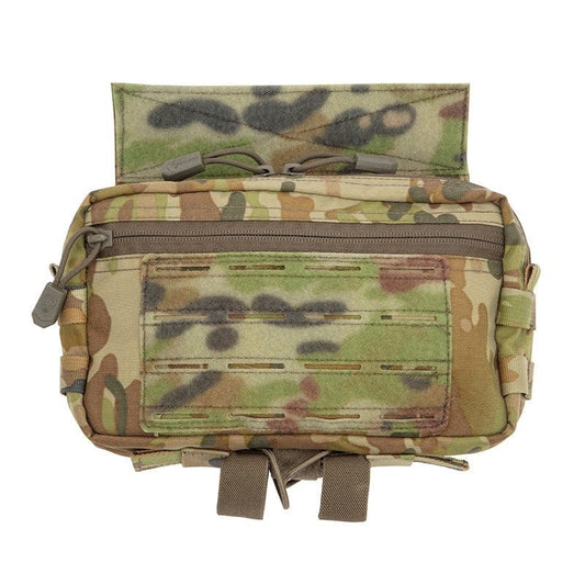Internally AMCU Multi-Use Under Vest Pouch has a large Velcro loop panel for attaching mission essential modular pouches, Compass, Notebook, Multitool (sold separately). The main compartment is large enough to bulkier items that require quick access. www.defenceqstore.com.au