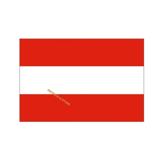 The Austrian Flag has been used since the Battle of Acre in 1191.  According to legend, the white tunic of Leopold V of Babenberg, Duke of Austria, was so bloodstained that the only part which remained white was underneath his sword belt. This inspired the triband design of the Austrian flag with 3 horizontal  stripes of red, white and red again. This flag was not used after unification with Nazi Germany in 1938, however reappeared when independence was restored in 1945. www.defenceqstore.com.au