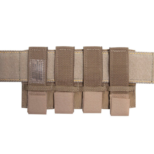 Designed to mount various pouches in an East-West configuration, the Adaptable Directional Panel (ADP) allows the operator to horizontally mount a range of options such as the AN/PRC 152 Tilt Pouch, Magazine pouches, Medical Kits, Pistol Holsters and others. www.defenceqstore.com.au