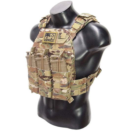 The Adaptable Plate Carrier (APC) fills the need for a low profile easy Don & Doff carrier, without reduced real estate, that also allows maximum adaptability to the fluid tactical environment. www.defenceqstore.com.au