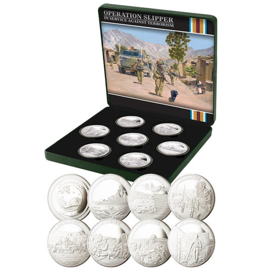 The Afghanistan Limited Edition Medallion Collection is a must-have for military enthusiasts and collectors. This exclusive collection is a tribute to Australia's commitment to the international fight against terrorism, specifically in Afghanistan. www.defenceqstore.com.au