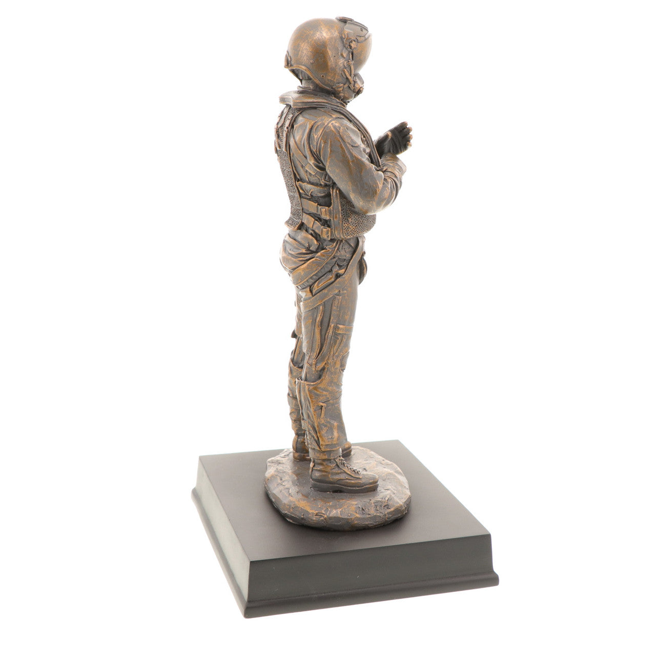 The limited edition RAAF Aviator Figurine is a stunning depiction of a Royal Australian Air Force aviator ready for flight. Crafted with meticulous attention to detail, this cold-cast bronze figurine captures the essence of the RAAF's expertise and dedication to maintaining Australia's air power. www.defenceqstore.com.au