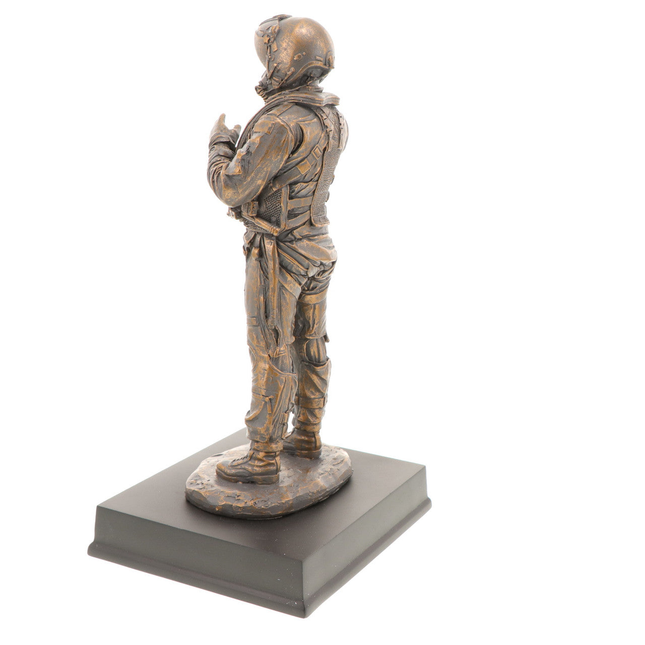 The limited edition RAAF Aviator Figurine is a stunning depiction of a Royal Australian Air Force aviator ready for flight. Crafted with meticulous attention to detail, this cold-cast bronze figurine captures the essence of the RAAF's expertise and dedication to maintaining Australia's air power. www.defenceqstore.com.au