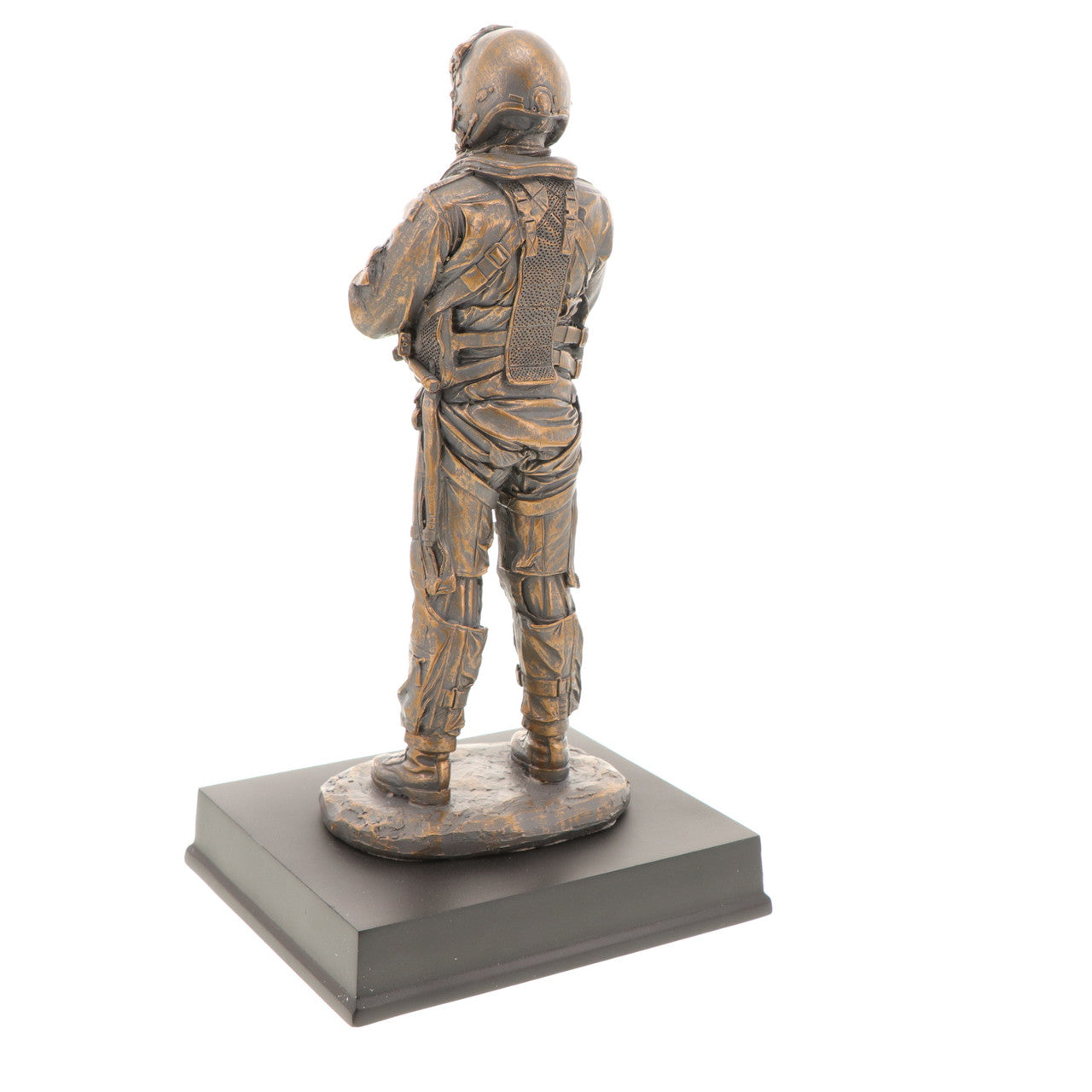 The limited edition RAAF Aviator Figurine is a stunning depiction of a Royal Australian Air Force aviator ready for flight. Crafted with meticulous attention to detail, this cold-cast bronze figurine captures the essence of the RAAF's expertise and dedication to maintaining Australia's air power. www.defenceqstore.com.au