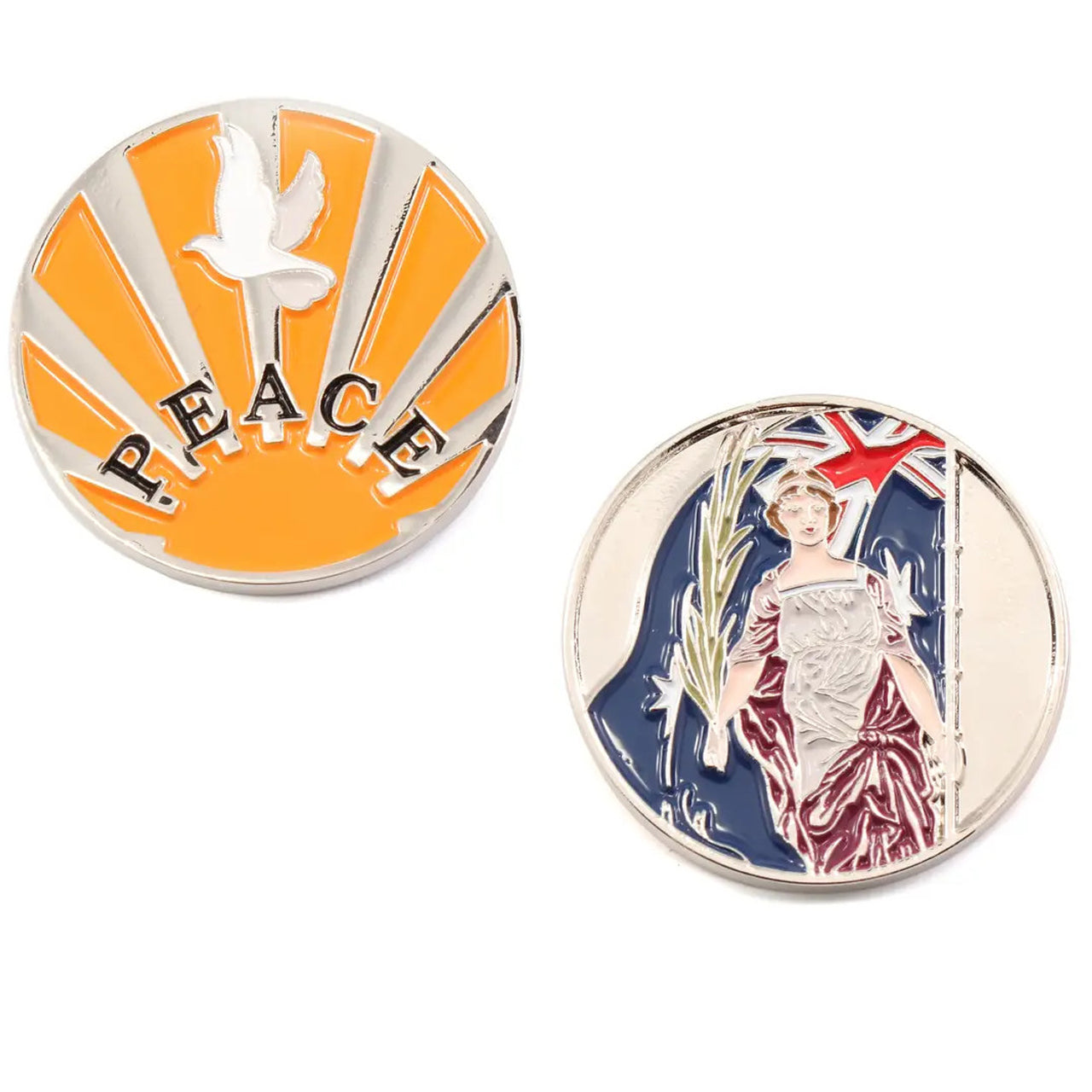 Add this vibrantly coloured silver-finish penny to your collection and pay tribute to the service and sacrifice of our heroic servicemen and women. This beautifully crafted penny features a solitary figure, our national flag, and a rosemary branch, symbolising healing and the start of a nation's journey to rebuild after the battle. www.defenceqstore.com.au