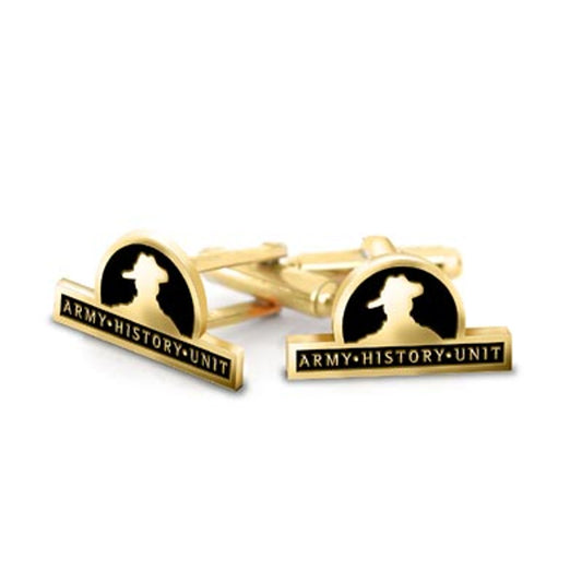 Show your pride and commitment with these sparkling Army History Unit 20mm cuff links. With full colour enamel and gold plating, these gorgeous accessories will bring a touch of style to any work outfit or special occasion. www.defenceqstore.com.au
