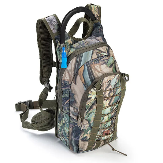Discover the amazing Austealth Native Camouflage 2.5L Hydro Pack! This pack is equipped with a 2.5L bladder, crafted from 900D Oxford Fabric with a waterproof membrane, YKK zips, and a padded mesh backing. www.defenceqstore.com.au