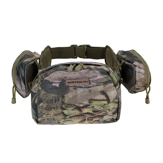 Discover alluring styles with Austealth's Native Camouflage Bum Bag. Knitted fabric with a PVC coating gives this 400gsm bag plenty of padding on the waist. Extra straps and toggle zips get the job done, plus side pockets with YKK zips for convenience! www.defenceqstore.com.au