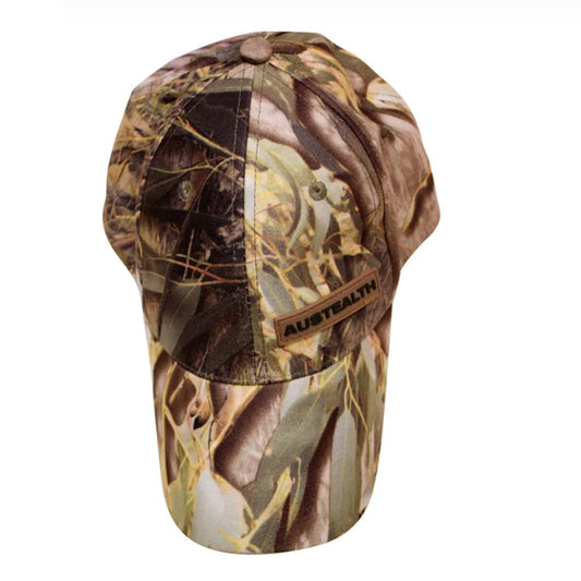 Experience the Austealth Native Camouflage Cap - crafted from durable tricot fabric, complete with inner mesh for a comfortable fit. www.defenceqstore.com.au