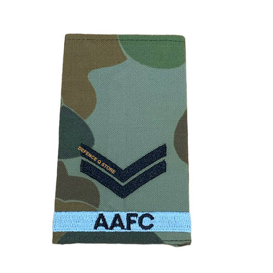 AAFC Australian Air Force Cadets Cadet Corporal CCPL Auscam Rank Insignia DPCU  Sold as x1 Rank Slide Only www.defenceqstore.com.au