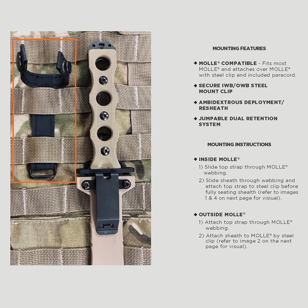 New Release 2023 - Built for the battlefield, ready for anything. The 185 SOCP®️ Fixed Blade is a versatile next-gen defense tool for infantry and special operations personnel. Designed in conjunction with Greg Thompson based on feedback from the SOCP®️ community, the 185 features an exceptionally tough and resilient CPM-3V blade, www.defenceqstore.com.au