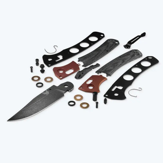 In keeping with its roots as an homage to tradition with a modern approach, the stylish 15080BK-04 Crooked River brings a dark, worn patina to the line. Pairing black canvas micarta handle scales with a burnt copper bolster, this classy folder features a powerful CPM-MagnaCut blade with a DLC Battlewash finish. www.defenceqstore.com.au