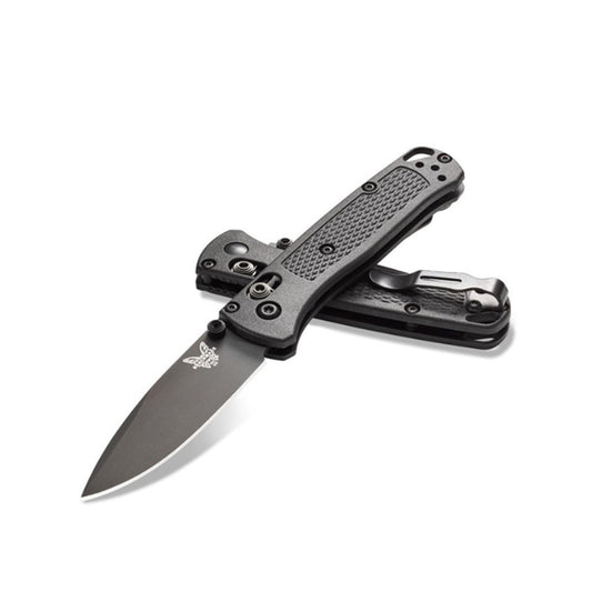Benchmade's all-black variant of the Mini Bugout packs a mean punch, and does it with class. Now available in three different colourways, the Mini Bugout maintains the same material configuration as its full-sized counterparts in a 42 gram package. www.defenceqstore.com.au