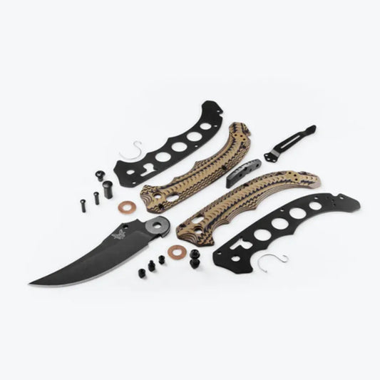 The 865BK-01 Mini Bedlam® is a fierce looking tactical folder, pared down in size for more practical daily carry while keeping the tactical look and feel of its full size counterpart. www.defenceqstore.com.au